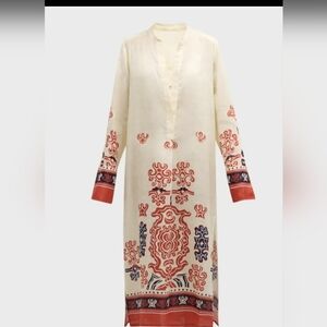 A.L.C. Ivory and Rust Long Sleeve Dress